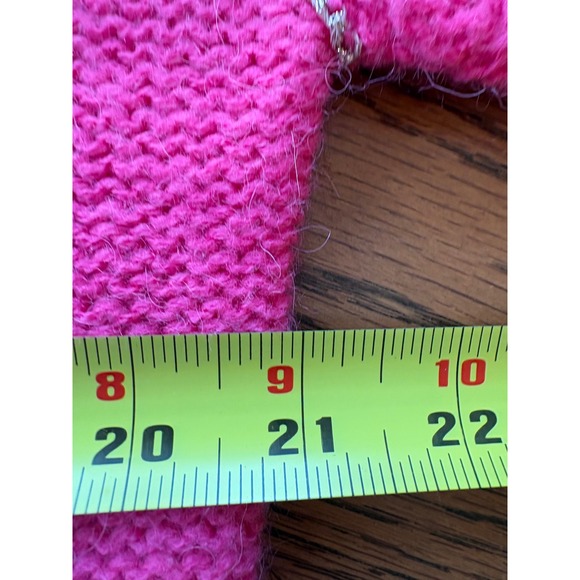 Anthropologie Pink Wool Alpaca Blend V-Neck Chain Trim Sweater Small - Picture 4 of 8
